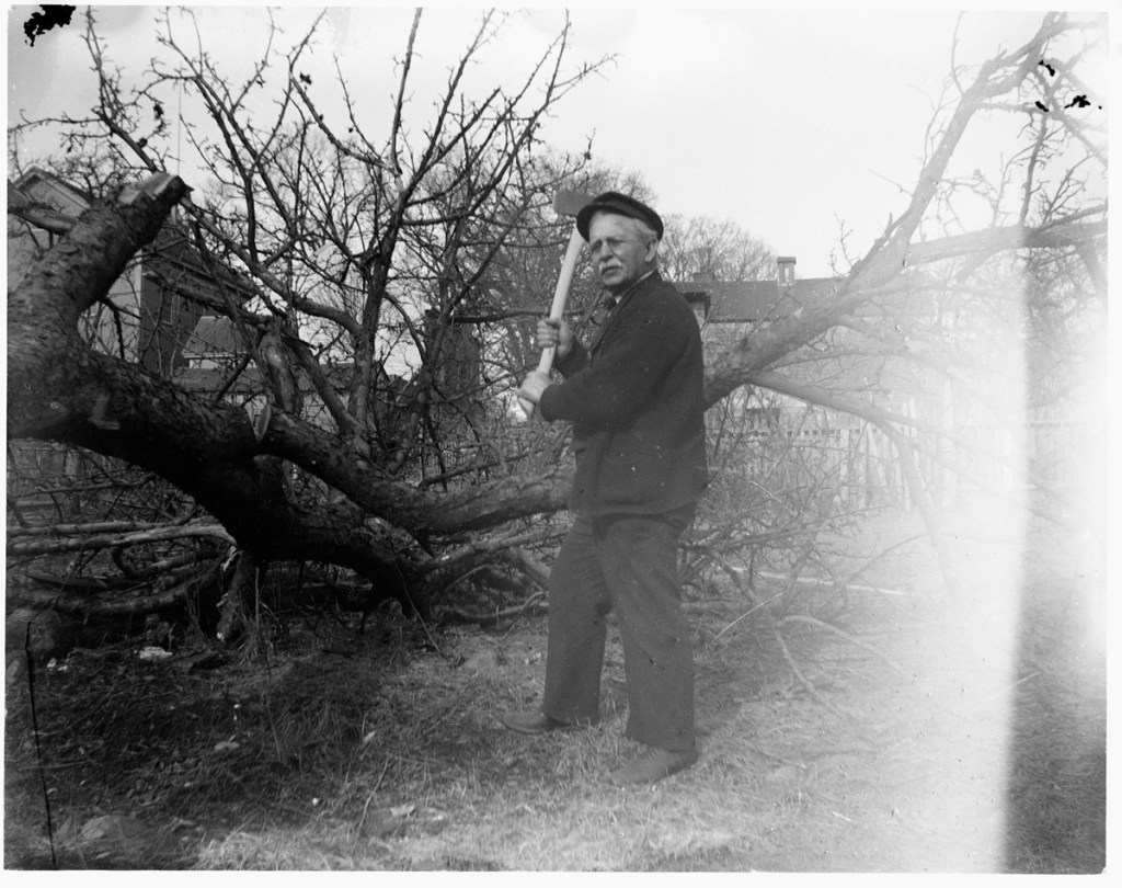 Man with ax historic photo Ipswich MA