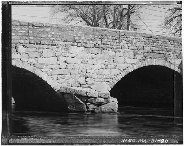 Inscription on southwest side of bridge next to the first store on South Main St. Choate Bridge, Historic American Engineering Record (HAER), Library of Congress