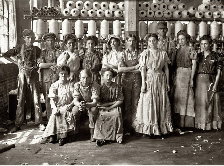 Young women moved from the countryside to work in the cotton mills.