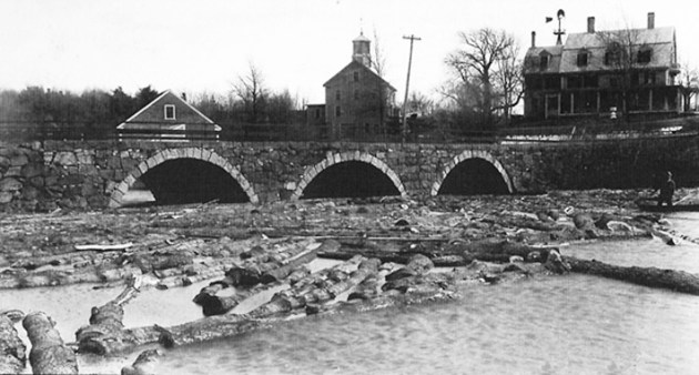 Logs were floated downstream to the sawmill.