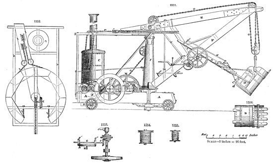 William Otis received a patent for a rail track-mounted steam shovel in 1839.