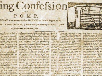 “Dying Confession of Pomp, a Negro Man Who Was Executed at Ipswich on the 6th August,&nbsp;1795”