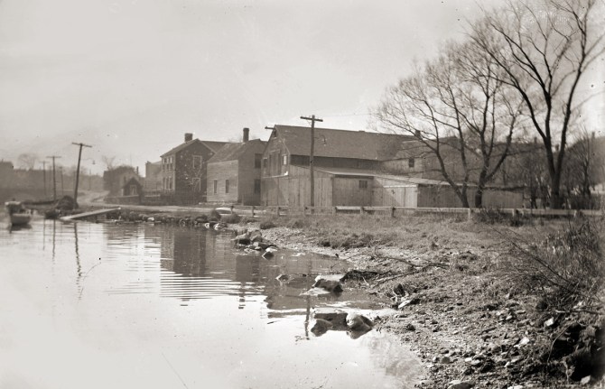 Water Street looking upstream toward the Green st. Bridge. Photo by George Dexter