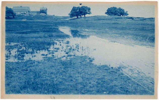 Marsh barn cyanotype by Arthur Wesley Dow