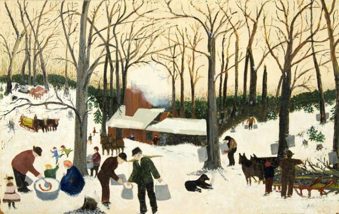 “Bringing in the Maple Syrup” Grandma Moses