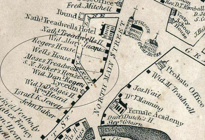 Location of the Christian Wainwright house before it was moved to Market St.