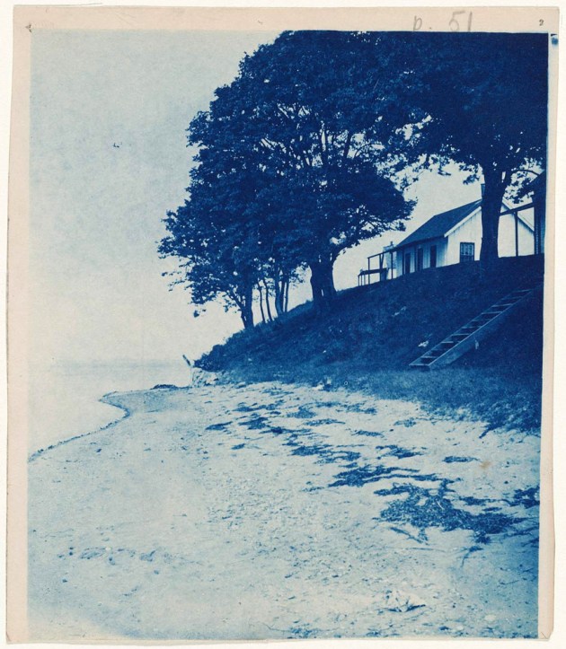 Grape Island house cyanotype by Arthur Wesley Dow