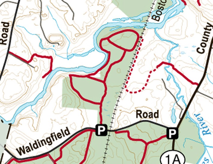 Julia Bird Reservation, map provided by Essex County Trail Association