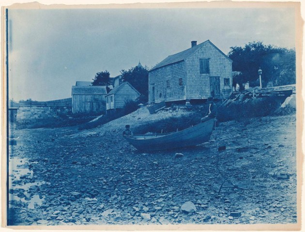 Clam shacks on the Ipswich River cyanotype by Arthur Wesley Dow