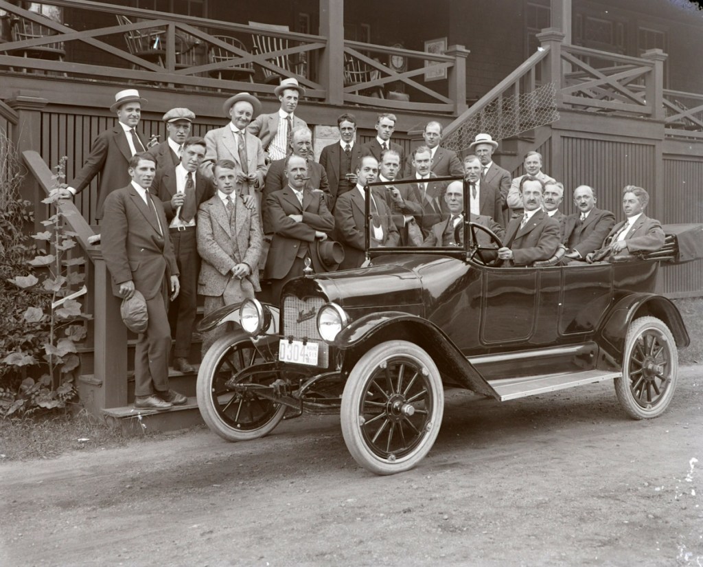 Men in a car, early photos from Ipswich Massachusetts