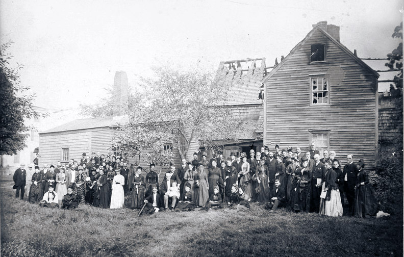 Pillsbury family reunion in 1889 after the old house had burned