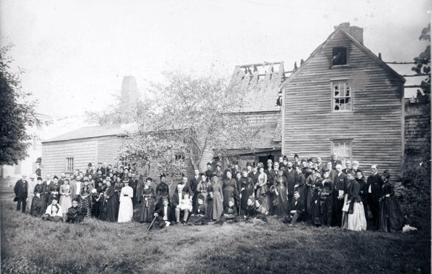 Pillsbury family reunion in 1889 after the old house had burned
