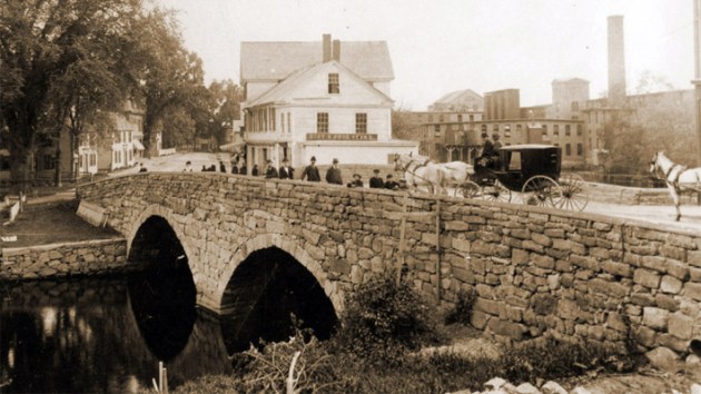 The Choate Bridge in Ipswich MA is the oldest double stone arch bridge in America