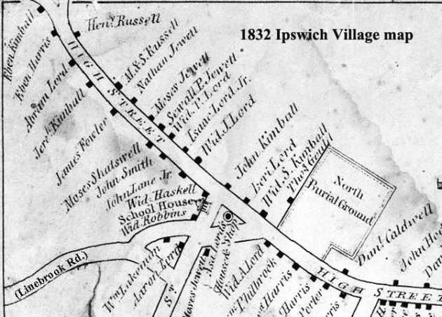 1832 Ipswich village map