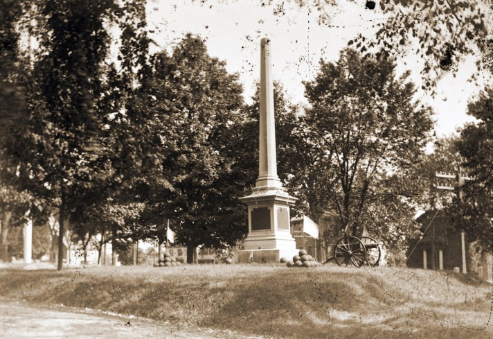 The Civil War memorial on the North Green