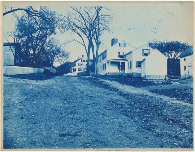 Spring Street houses Ipswich cyanotype by Arthur Wesley Dow