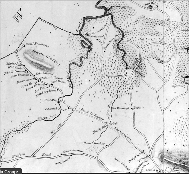 1832 map of High St. and Ipswich Village