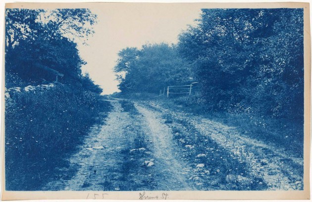 Spring St reet in 1897 cyanotype by Arthur Wesley Dow