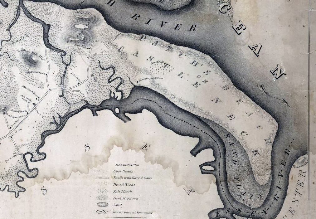 Castle Neck in the 1832 map of Ipswich