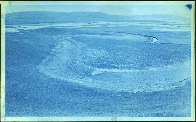 Hills and river cyanotype by Arthur Wesley Dow