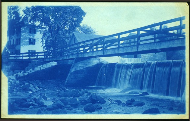 The old foot bridge over the Ipswich River cyanotype by Arthur Wesley Dow