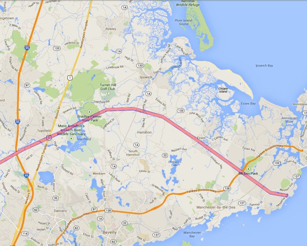 Proposed route of the Central beltway. 