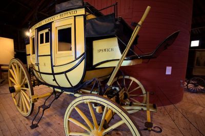 A Concord Coach on display at the Abbot Museum
