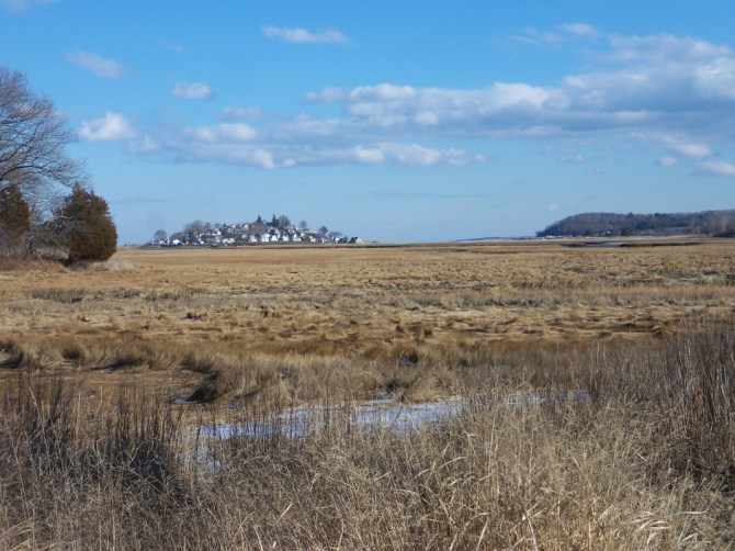 View from Greenwood Farm. Little Neck and Steep Hill are in the distance.