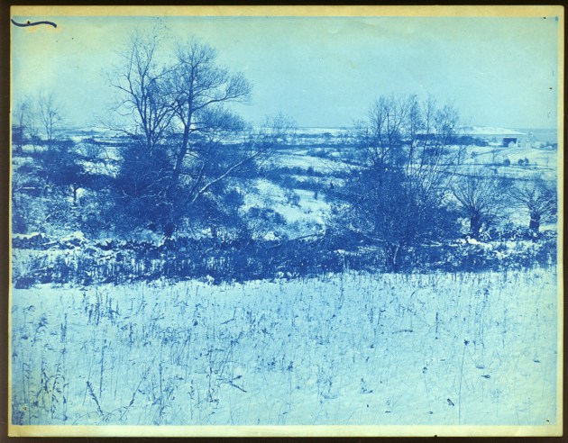 snowy field cyanotype by Arthur Wesley Dow