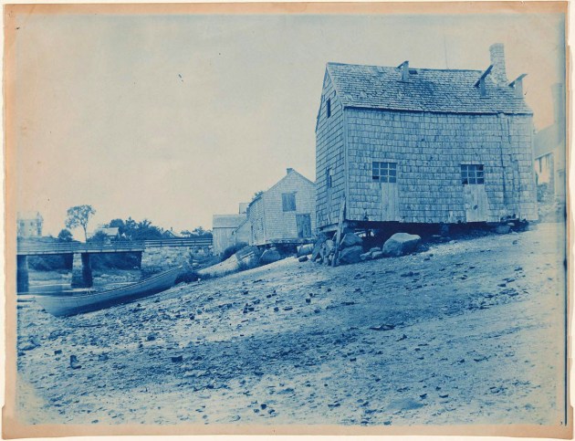 Clam shacks and the Green Street Bridge cyanotype by Arthur Wesley Dow