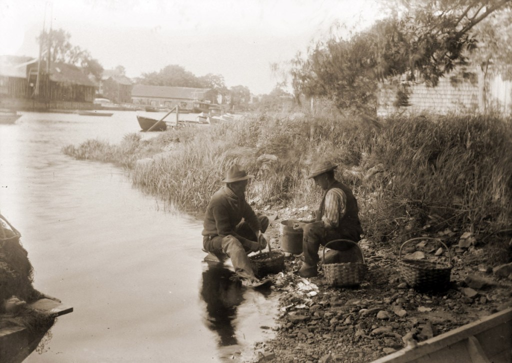 early photos from Ipswich Massachusetts, shucking clams