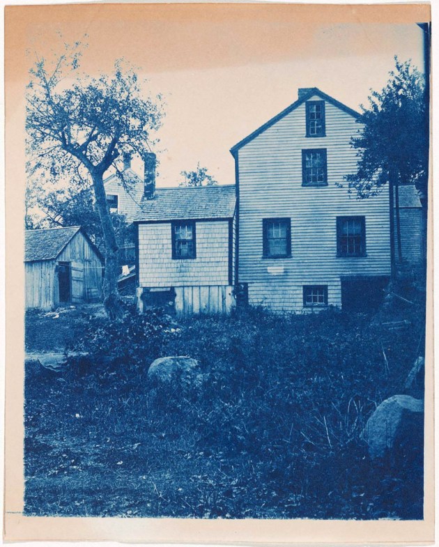 House and yard cyanotype by Arthur Wesley Dow