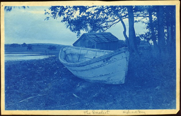 The Derelict boat High and Dry cyanotype by Arthur Wesley Dow
