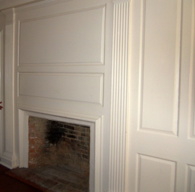 Fireplace and paneling in the Burnham-Patch house