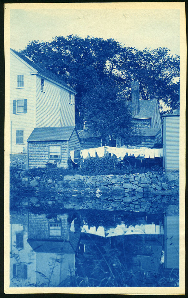Laundry and reflection cyanotype by Arthur Wesley Dow