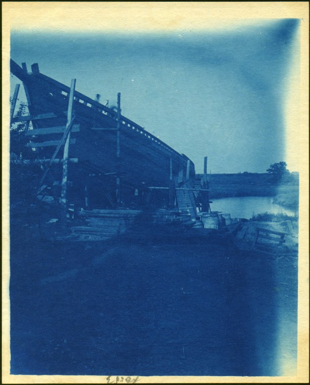 Boat cyanotype by Arthur Wesley Dow