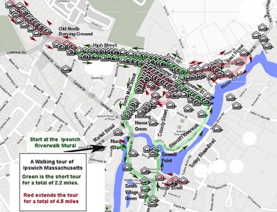 Walking tour of historic Ipswich MA