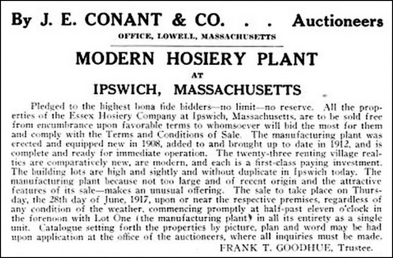 Essex Hosiery Company sale