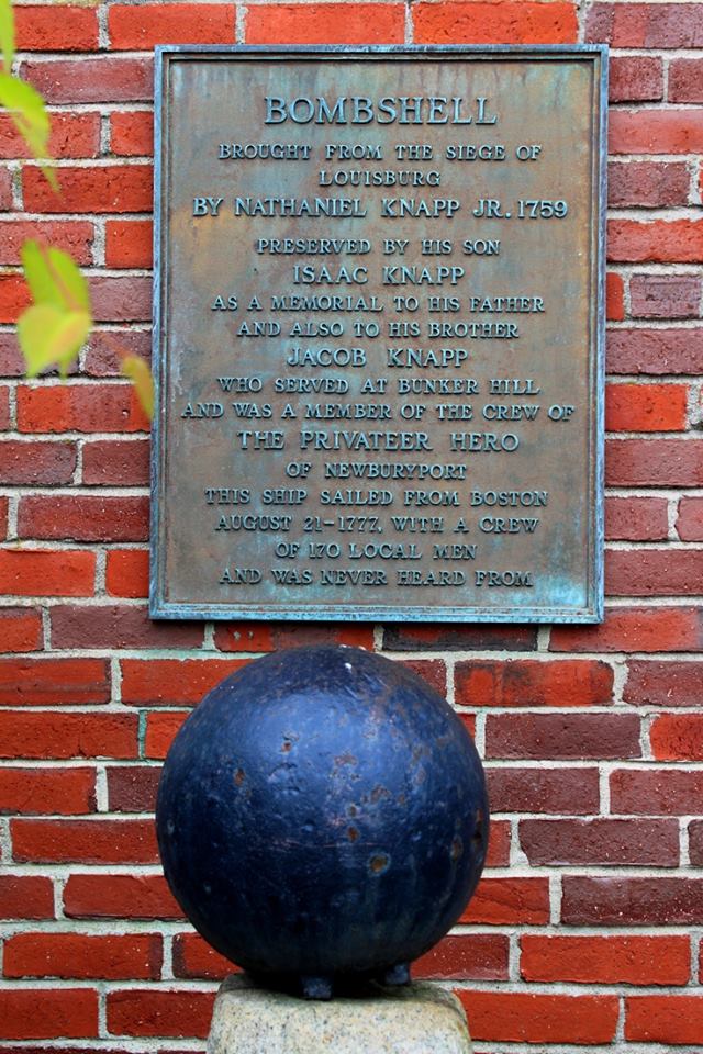Cannonball bombshell [plaque at the Superior Courthouse in Newburyport