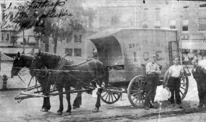 Lathrop Brothers delivering ice
