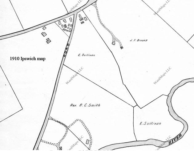 1910 Ipswich map of Mill Rd.