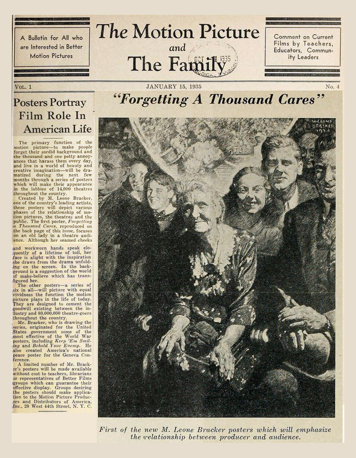 "Forgetting Cares" poster by Leone Bracker