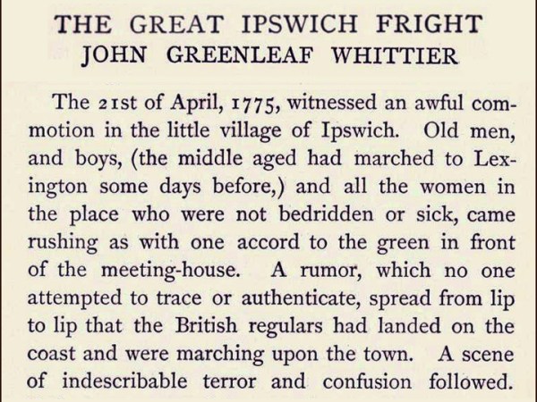 The Great Ipswich Fright, April 21,&nbsp;1775