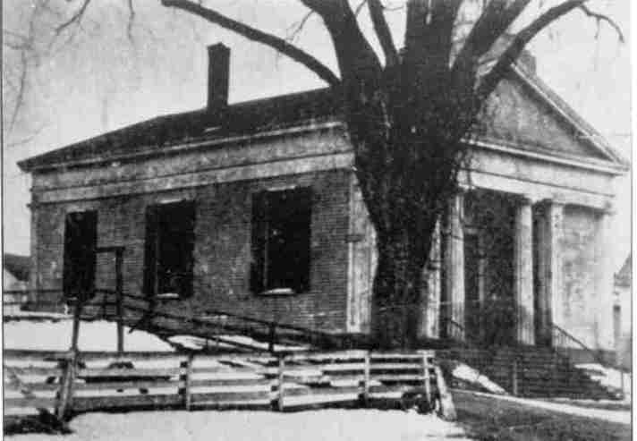 The Unitarians built the original building, which was later purchased by the Town of Ipswich. The structure shown above was raised and a first floor was added below it. 