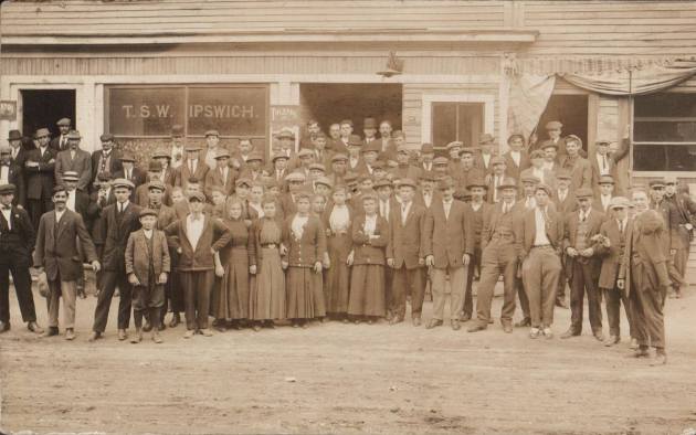 Many of the Polish and Greek immigrants who arrived in Ipswich to work in the mills are buried at the Highland Annex Cemetery. This photo is from the 1913 Ipswich Mills Strike
