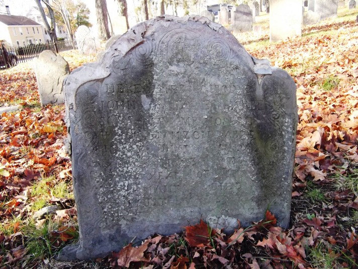 "Here lies ye bodies of John and James Abbe, sons of Mr. Joseph and Mrs. Tamzon Abbee. John died July ye 12th 1736 in ye 8th year of his age. James died August ye 30, 1736 in ye 2nd year of his age."