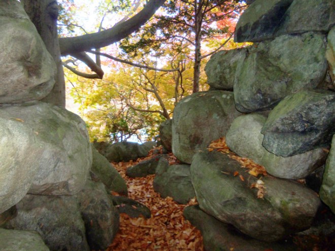 Inside the Rockery at the Ipswich River Wildlife Sanctuary.