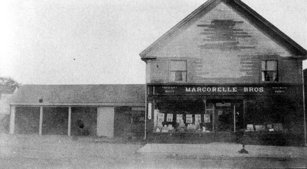 Marcorelle's store at Lords Square. The building still stands. French Canadians were among the first foreign-language immigrants to Ipswich.