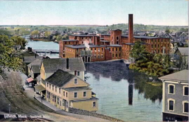 Photo of the mills, taken from the roof of the Ipswich Female Seminary on North Main St.