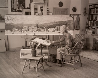 Norman Rockwell in his Stockbridge studio